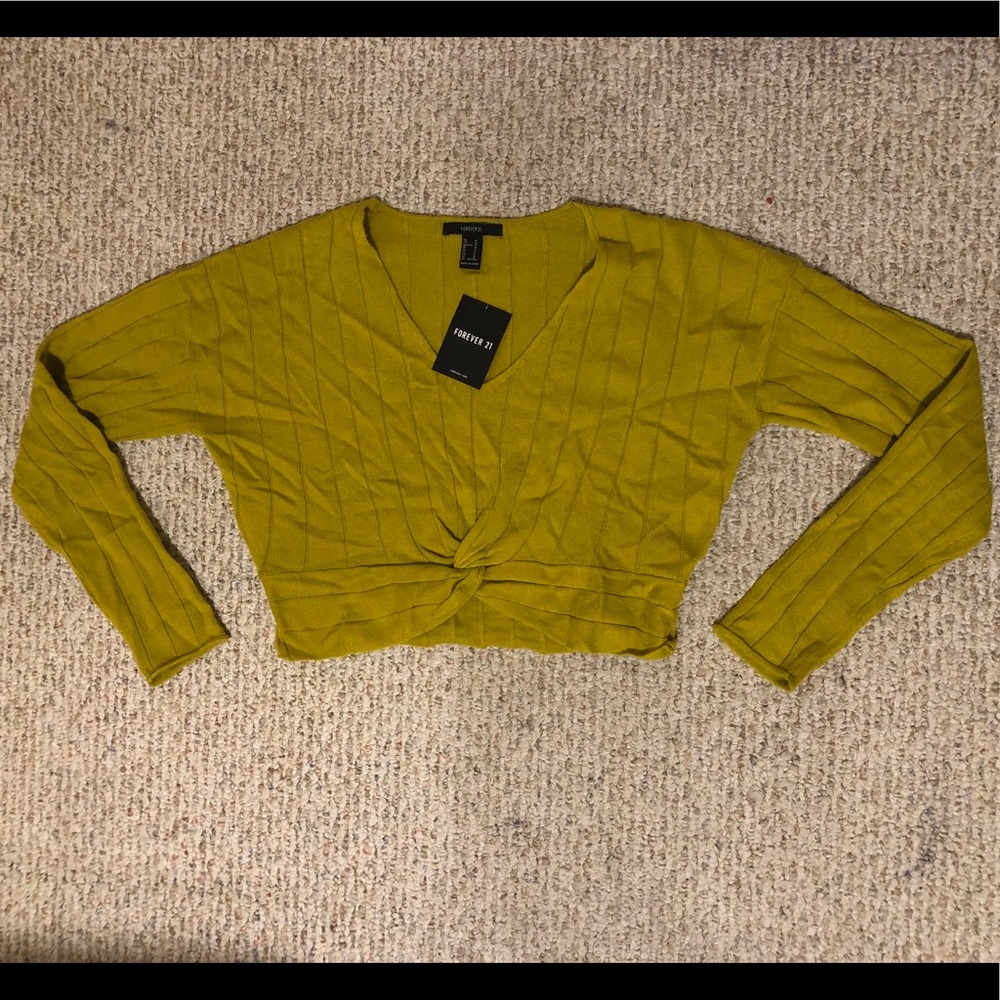 Olive Green Cropped Sweater